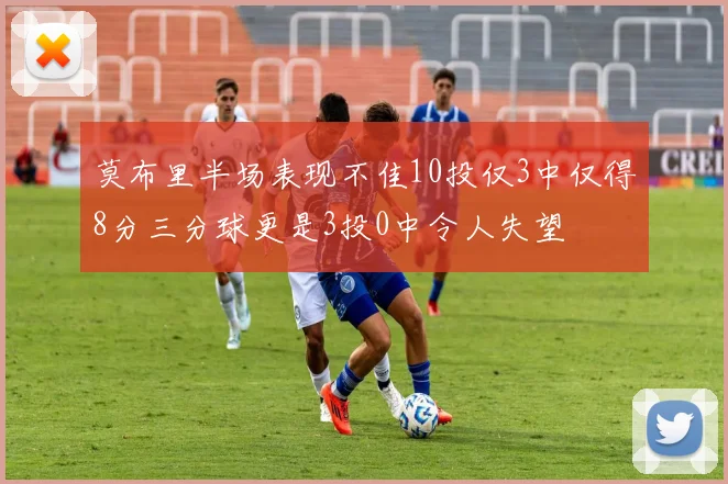 莫布里半场表现不佳10投仅3中仅得8分三分球更是3投0中令人失望